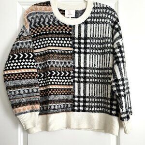 NWT Cinq a Sept Shania Wool Alpaca Blend Pullover Sweater Cinnamon Multi Size M